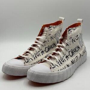 Converse CTAS High Top Shoes Mens Sz 9.5 White ORange Not A Chuck Canvas Sneaker